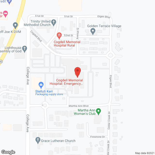 Cogdell Memorial Hospital in google map