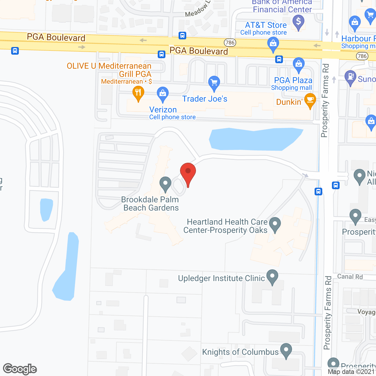 Brookdale Palm Beach Gardens in google map