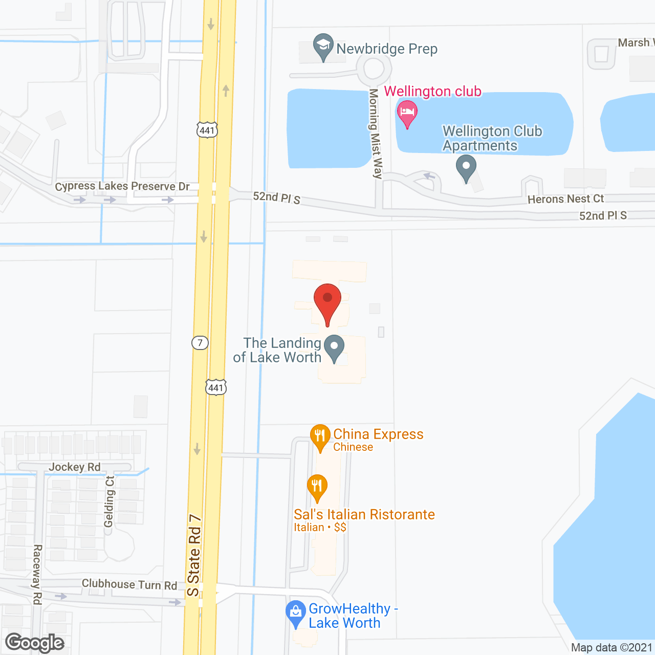 The Landing of Lake Worth in google map