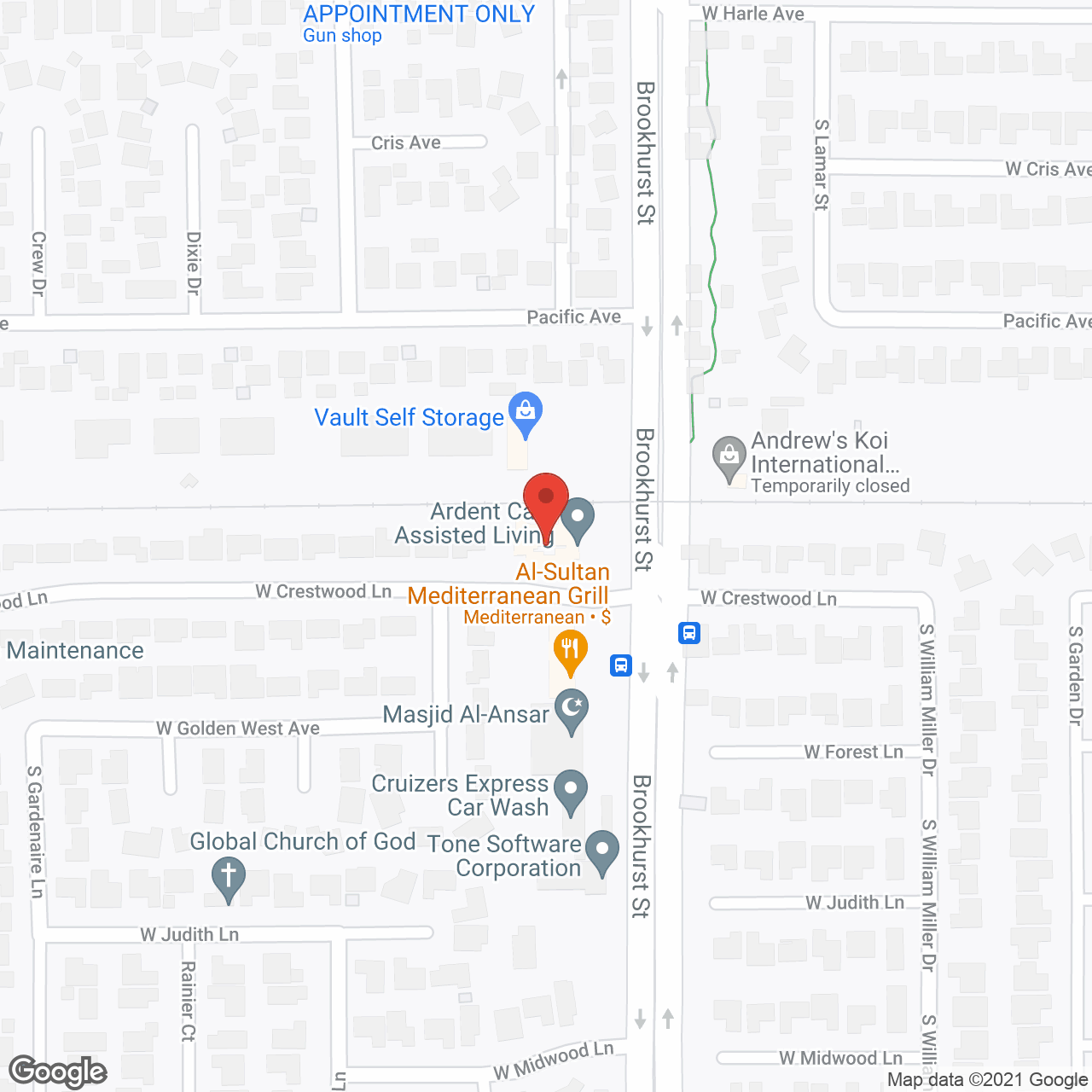 Ardent Care Assisted Living in google map
