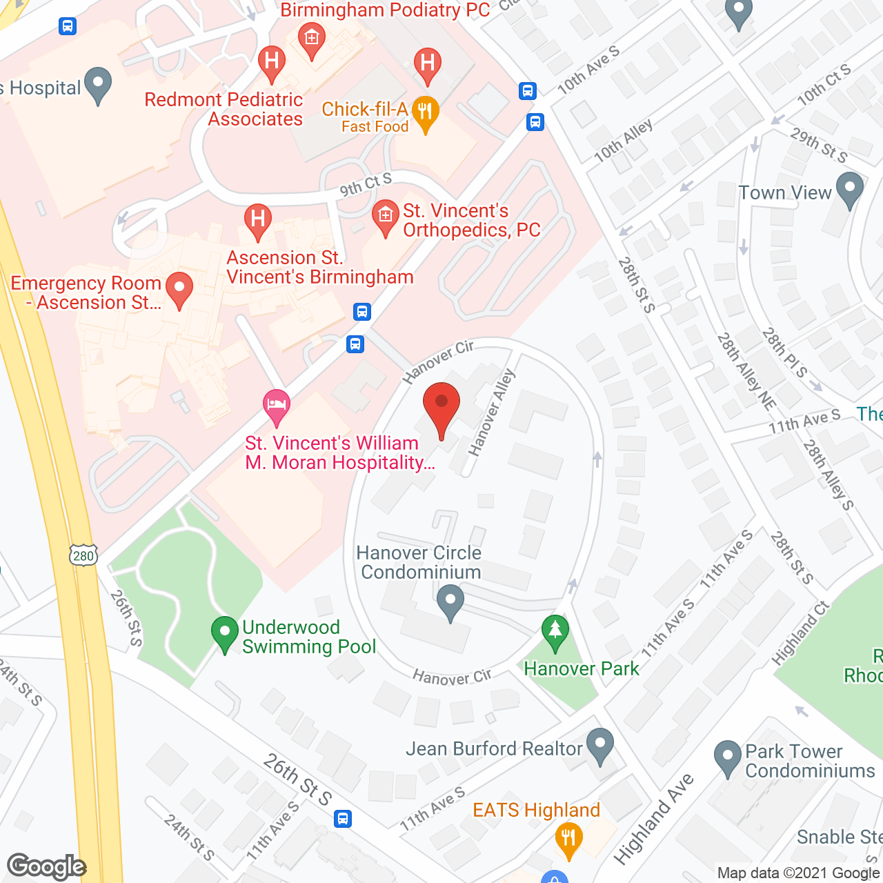 Greenbriar on Hanover in google map