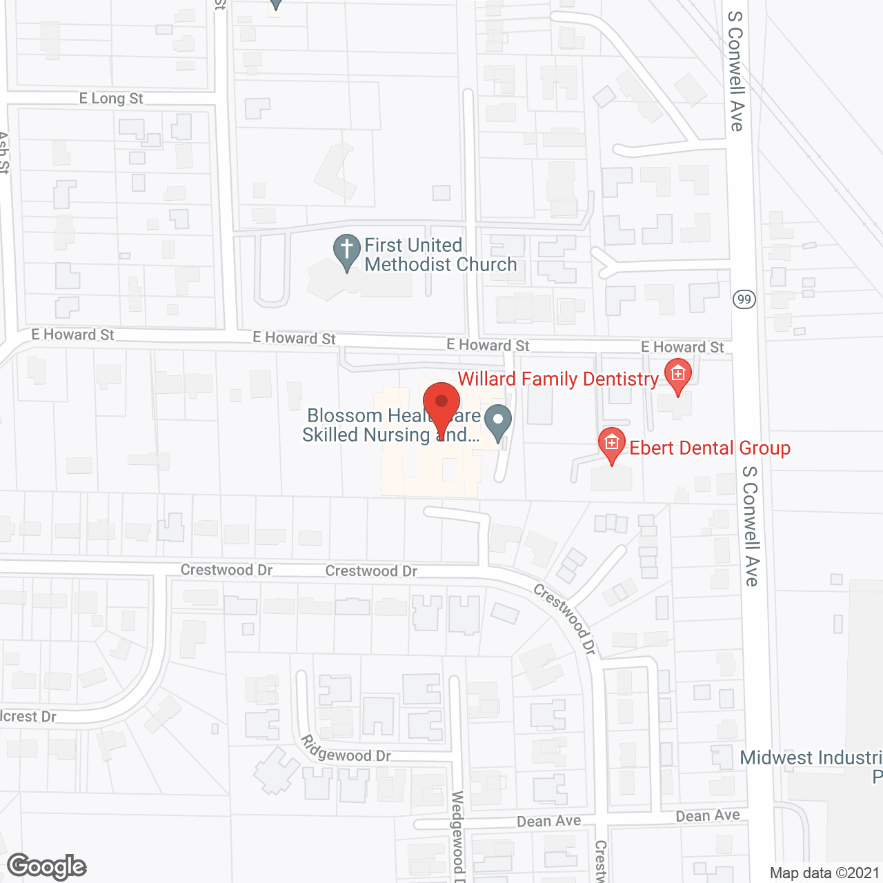 Willard Healthcare in google map