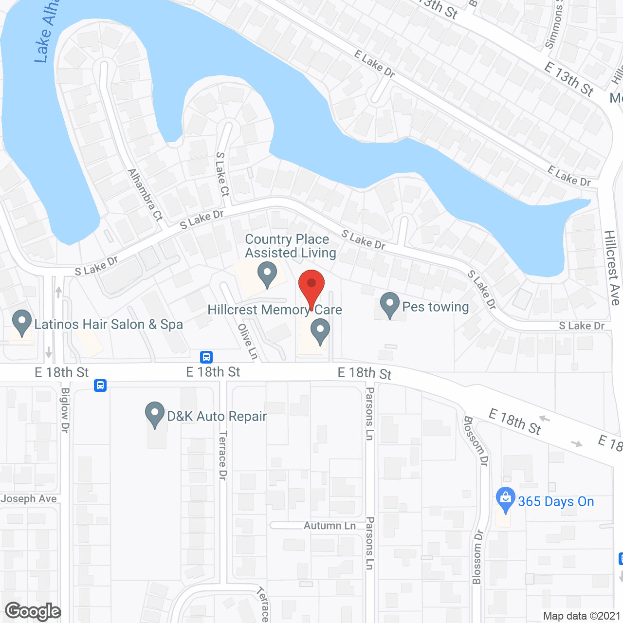 Hillcrest Memory Care in google map