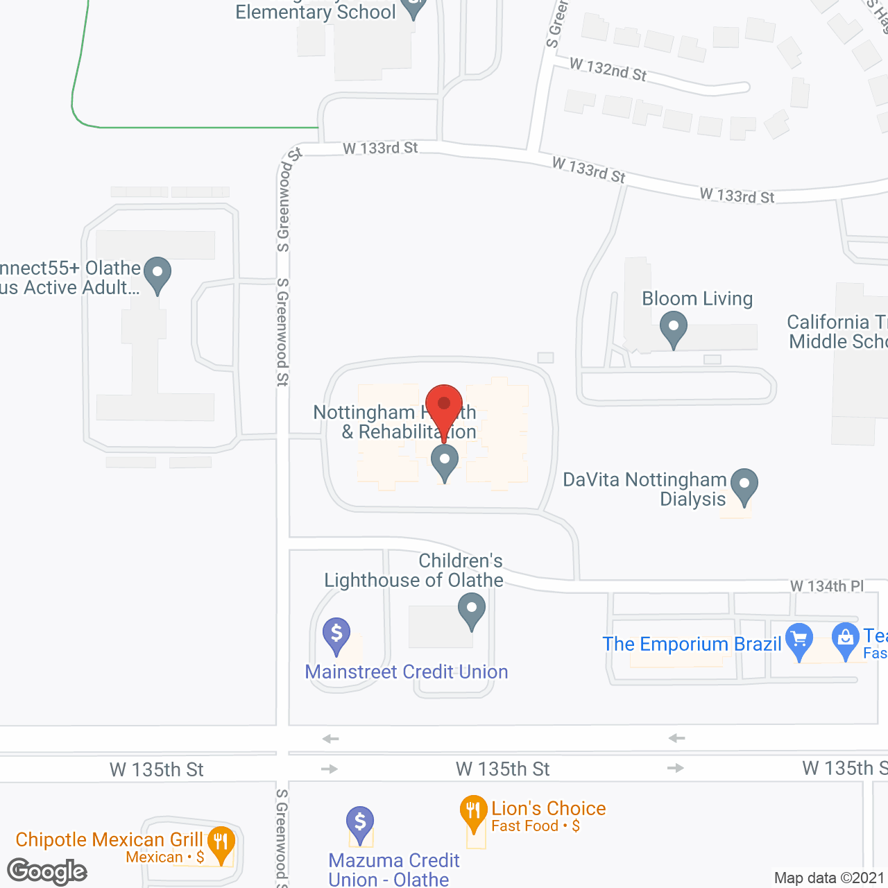 Nottingham Health and Rehabilitation in google map