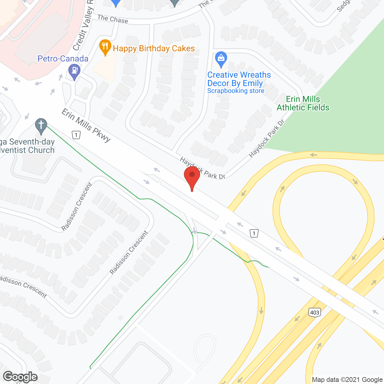 Sunrise Senior Living Of Erin Mills in google map