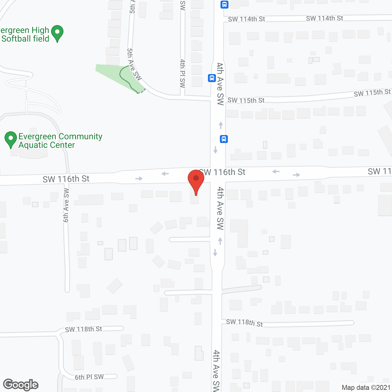 Evergreen Senior Care in google map