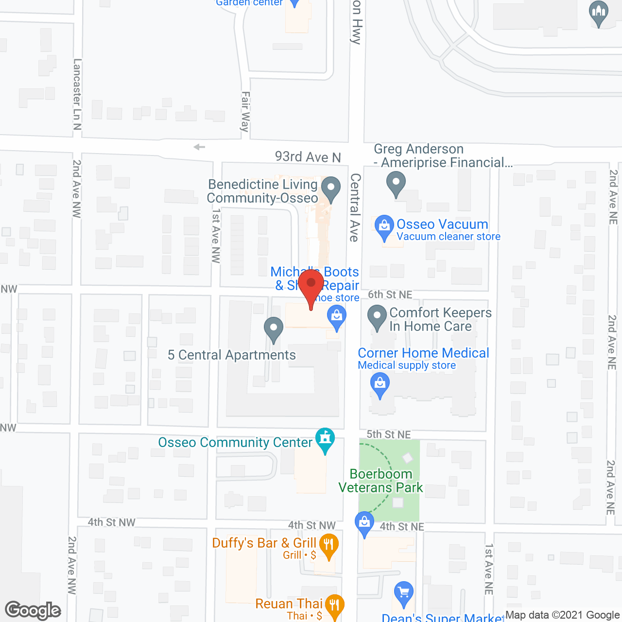 Osseo Commons in google map