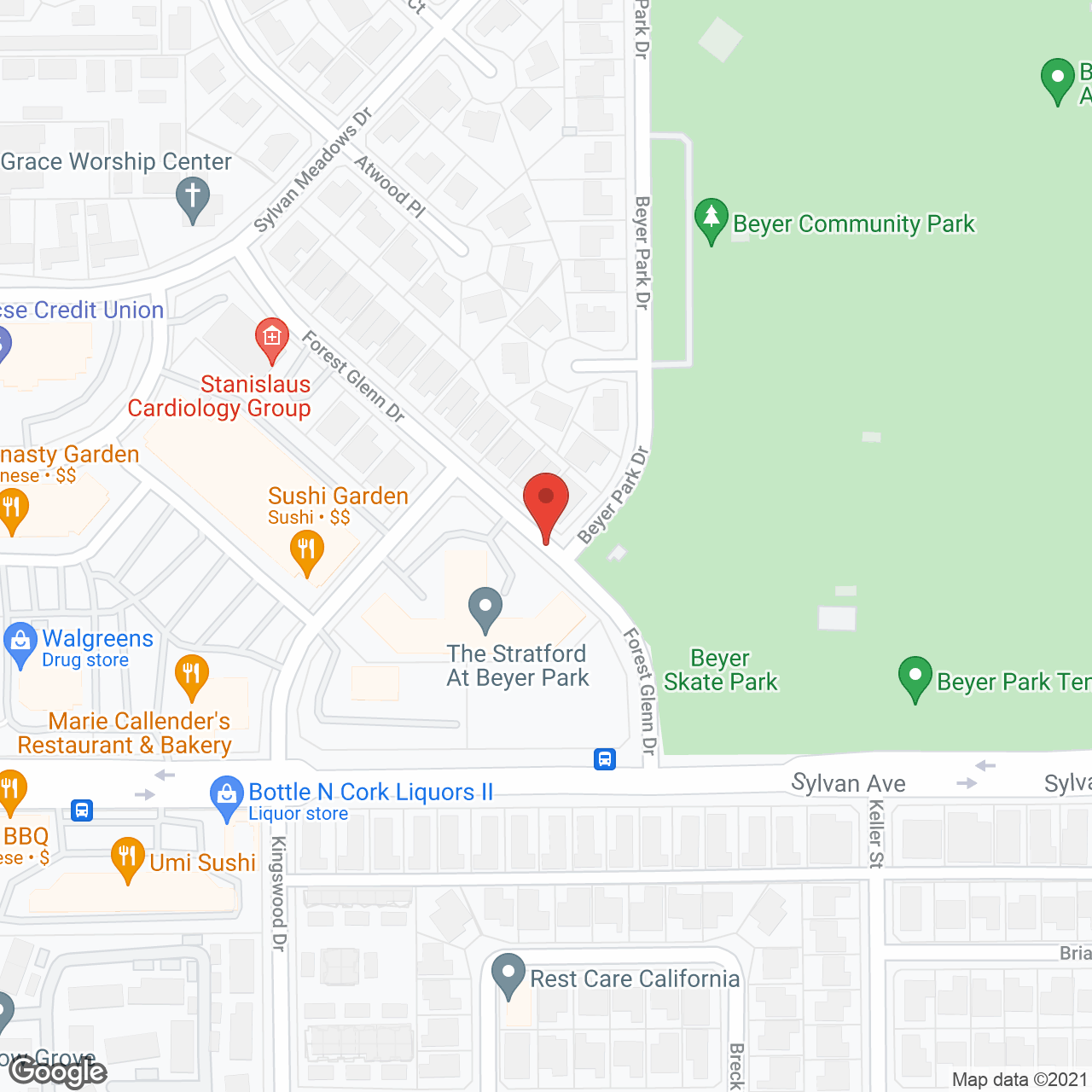 Stratford at Beyer Park in google map