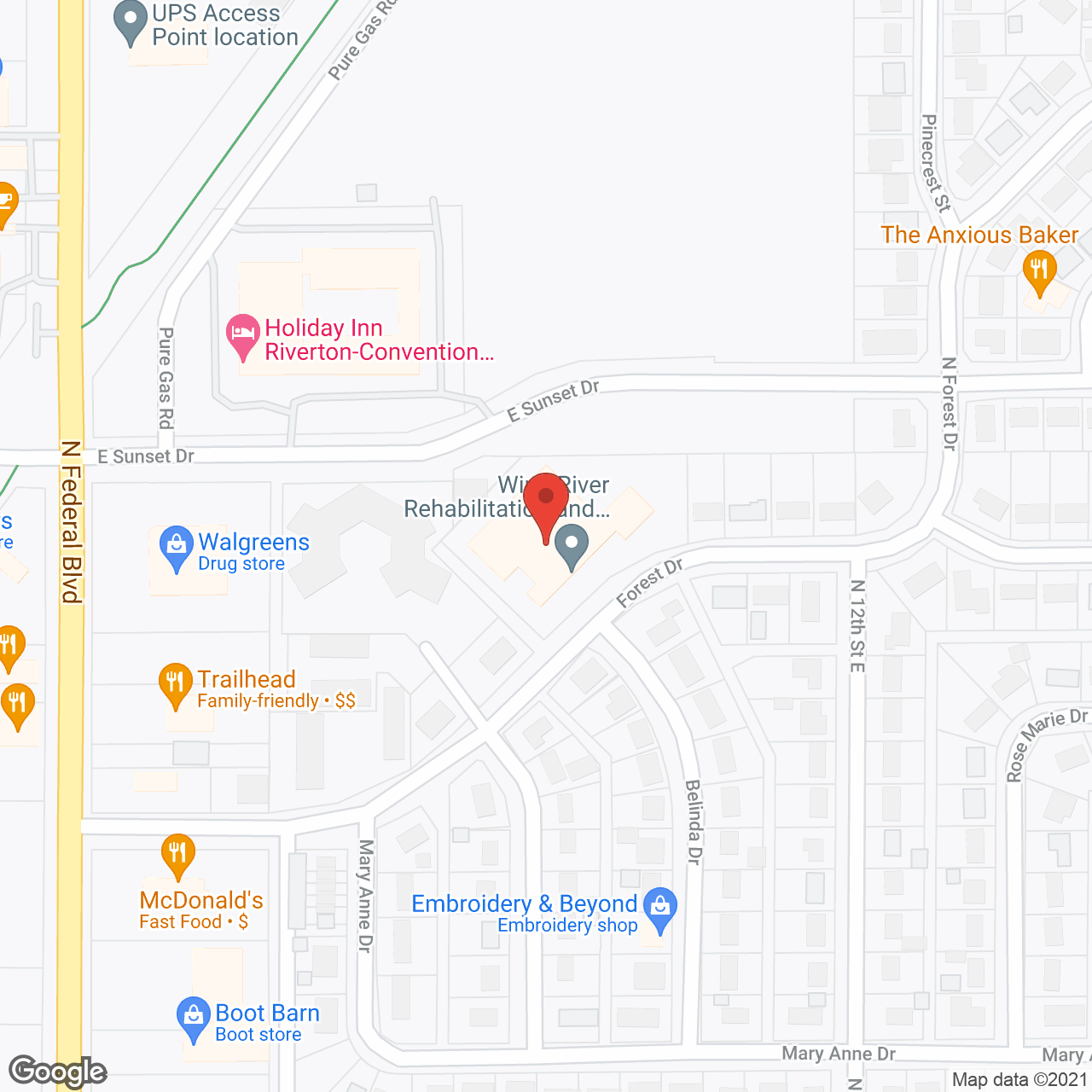 Wind River Healthcare and Rehabilitation Center in google map