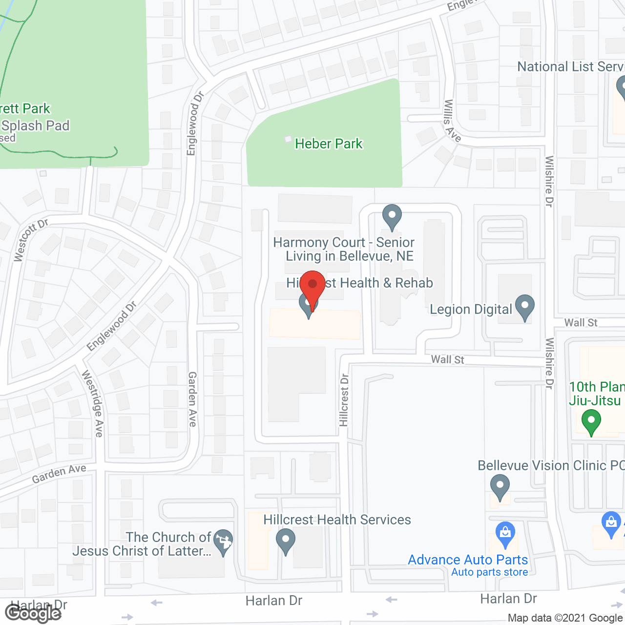 Hillcrest Care and Rehab Ctr in google map