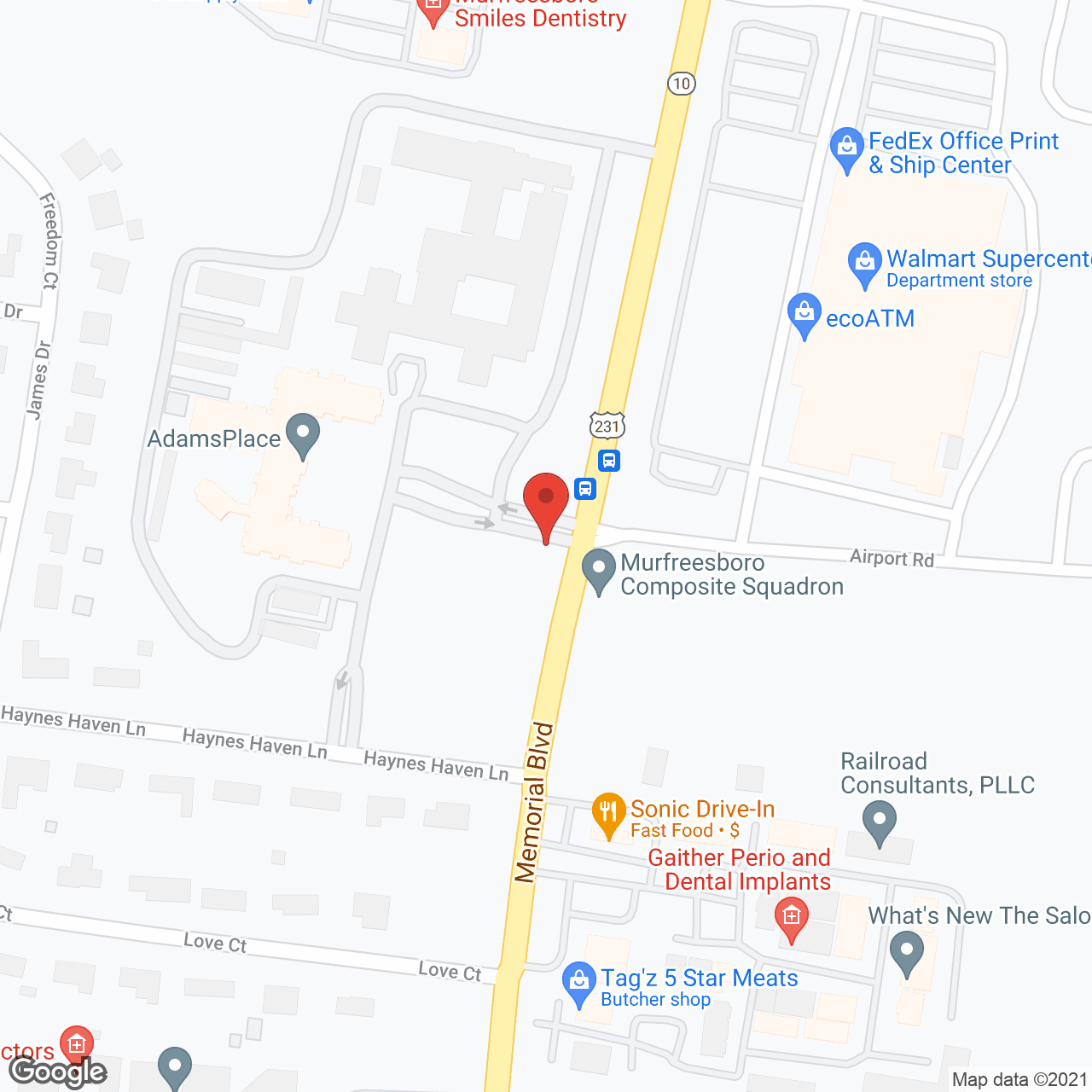 Adams Place Retirement Community in google map