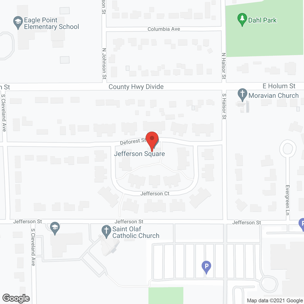 Jefferson Square in google map