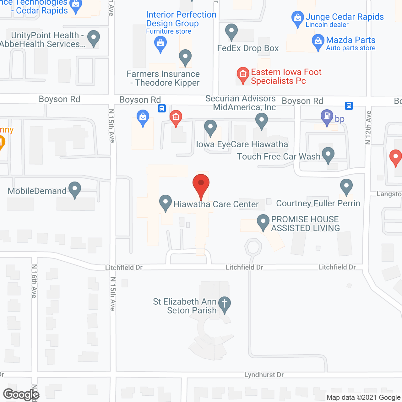 Hiawatha Care Ctr in google map