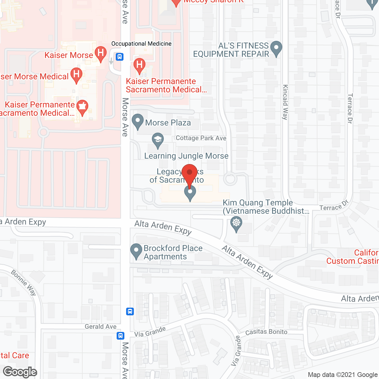 Legacy Oaks of Sacramento in google map