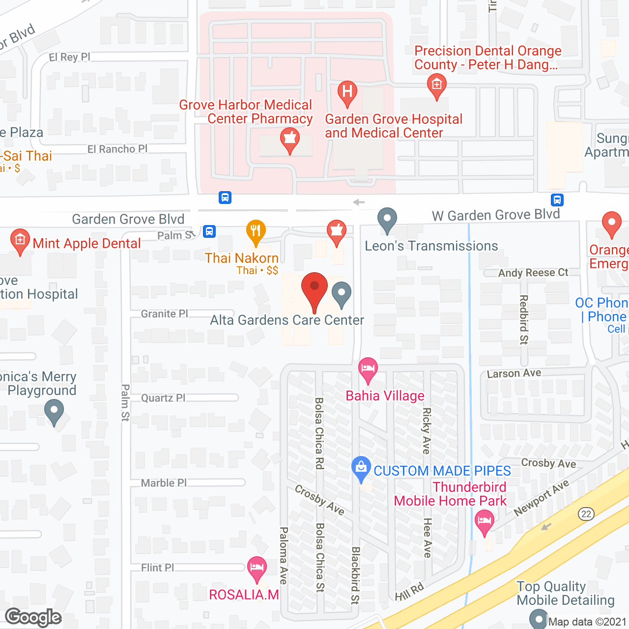 Palm Grove Care Ctr in google map