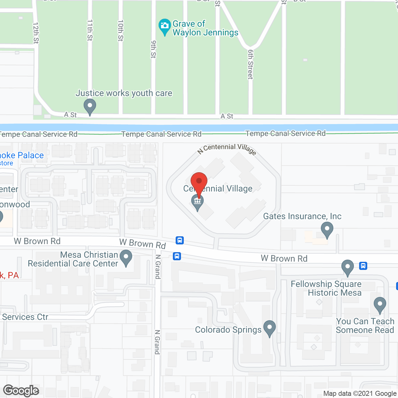 Centennial Village in google map