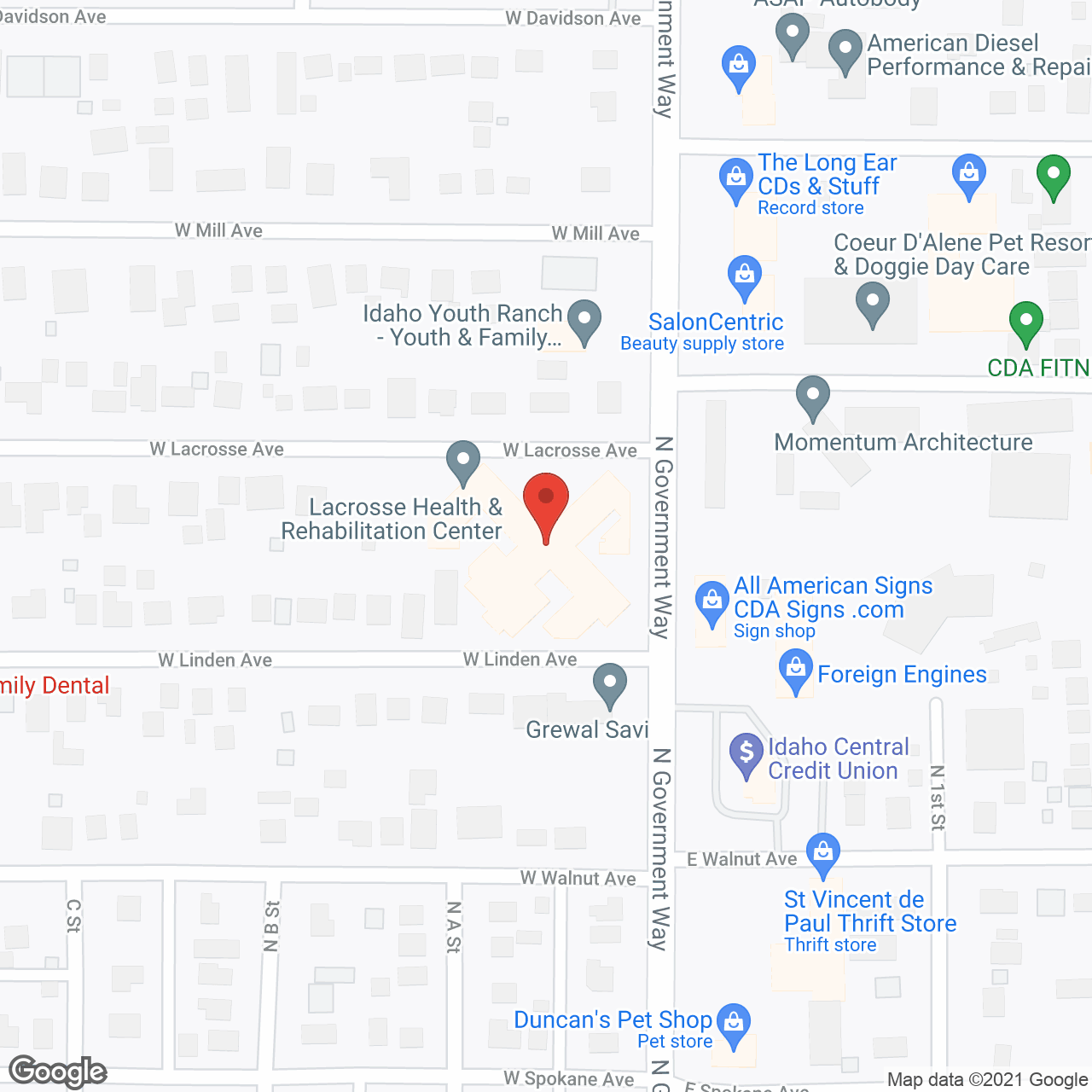 Lacrosse Health & Rehab Center in google map