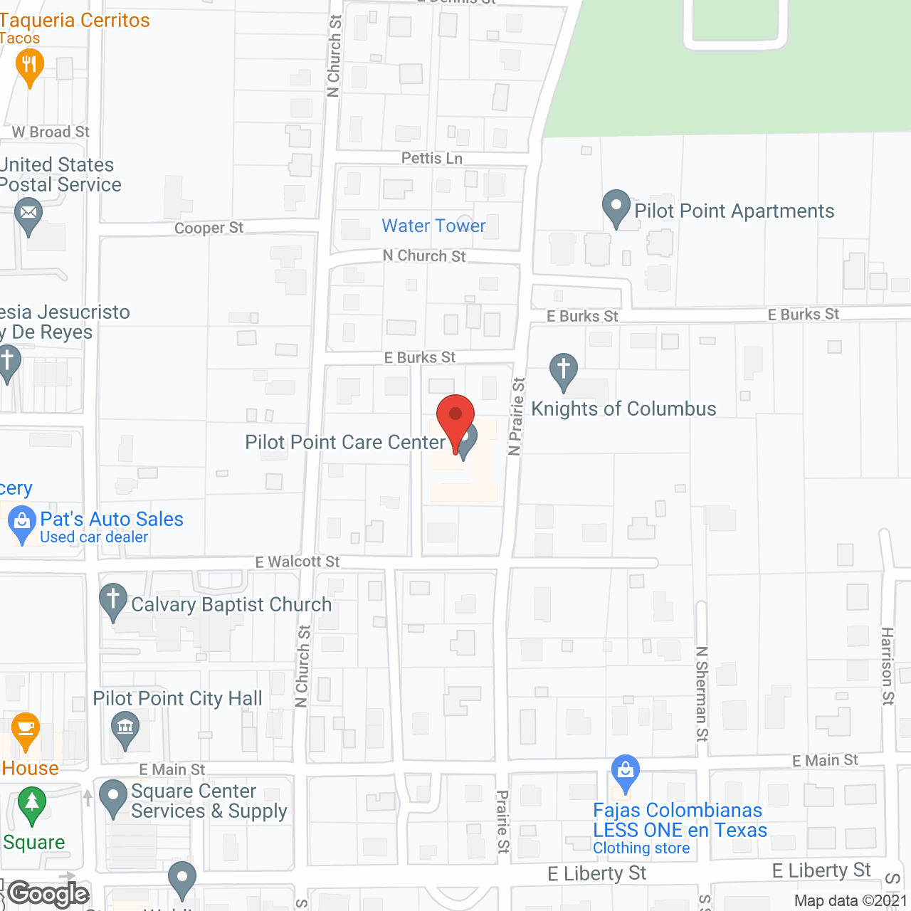 Pilot Point Care Center in google map