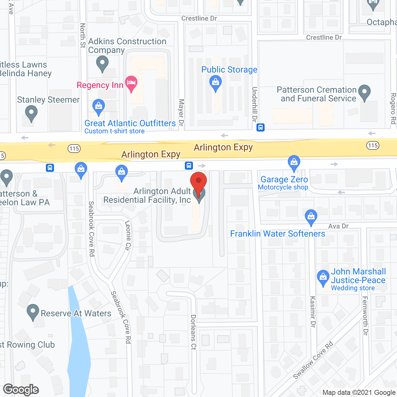 Arlington Residential in google map